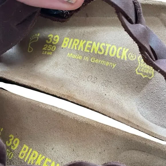 Birkenstock Kairo Braided Brown Oil Leather Sandals - 39 - Picture 3 of 10